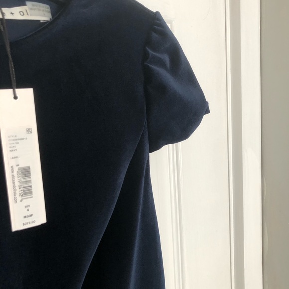 NWT Alice + Olivia midnight blue velvet holiday dress - Picture 3 of 10